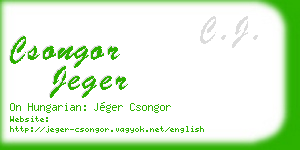 csongor jeger business card
